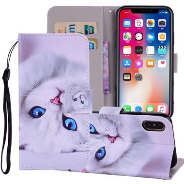 Peňaženkové púzdro White Cat na iPhone Xs Max