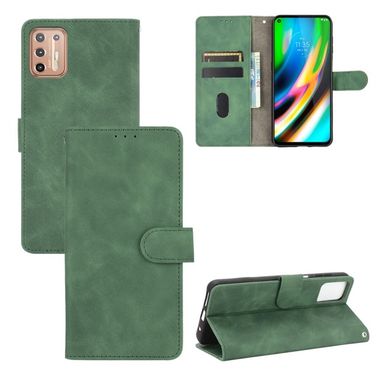 Peňaženkové kožené puzdro na Motorola Moto G9 Plus - Zelená