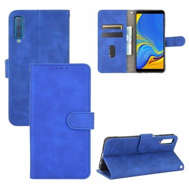 Peněženkové kožené pouzdro Magnetic pro Samsung Galaxy A7 2018 – Modrá