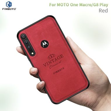 Plastový Denim kryt na Motorola Moto G8 Play - Červená