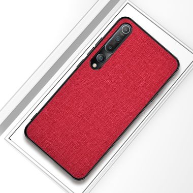 Plastový Denim kryt na Xiaomi Mi 10/Mi 10 Pro - Červený