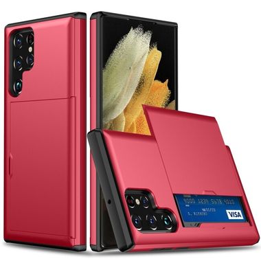 Plastový kryt ARMOR na Samsung Galaxy S22 Ultra 5G - Červená