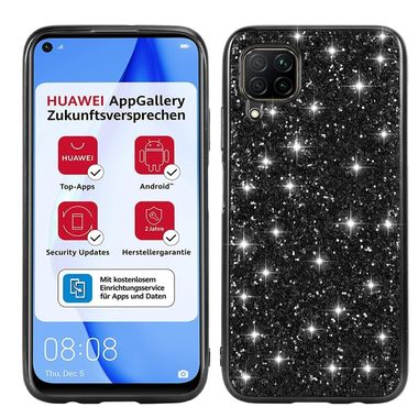 Gumený Glitter kryt na Huawei P40 Lite - Čierny