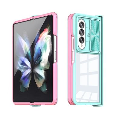 Plastový kryt Sliding na Samsung Galaxy Z Fold4 - Ružová a tyrkysová