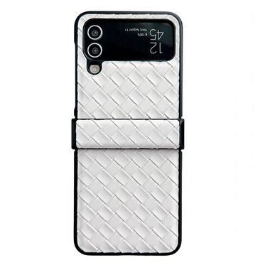 Plastový kryt Woven na Samsung Galaxy Z Flip4 - Biela