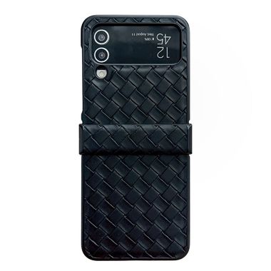 Plastový kryt Woven na Samsung Galaxy Z Flip4 - Čierna