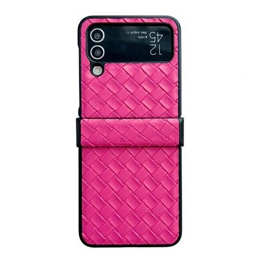 Plastový kryt Woven na Samsung Galaxy Z Flip4 - Ružovočervená