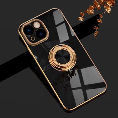 Ring Holder kryt Electroplating na iPhone 14 – Čierna