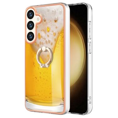 Ring Holder kryt Electroplating na Samsung Galaxy S24 Plus 5G - Draft Beer