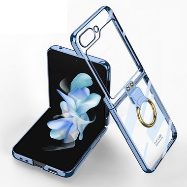 Ring Holder kryt GKK Electroplating na Samsung Galaxy Z Flip 5 - Modrá