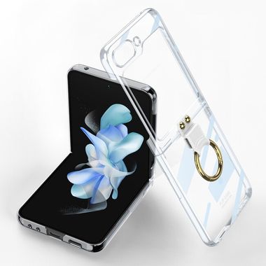 Ring Holder kryt GKK Electroplating na Samsung Galaxy Z Flip 5 - Transparentná