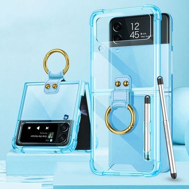 Ring Holder kryt GKK Protective na Samsung Galaxy Z Flip4 - Modrá