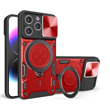 Ring Holder kryt Sliding na iPhone 15 Pro Max - Červená