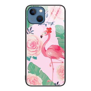 Sklenený kryt Colorful Glass na iPhone 15 - Flamingo