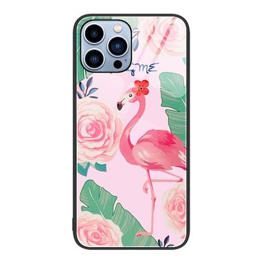 Sklenený kryt Colorful Glass na iPhone 15 Pro - Flamingo