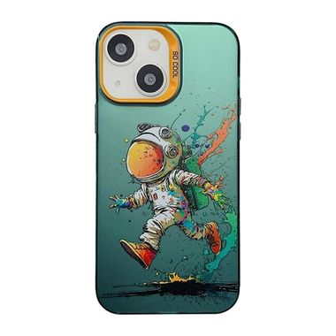 Sklenený kryt Cute Animal na iPhone 15 Plus - Running astronauts
