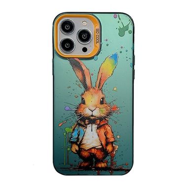 Sklenený kryt Cute Animal na iPhone 15 Pro - Rabbit