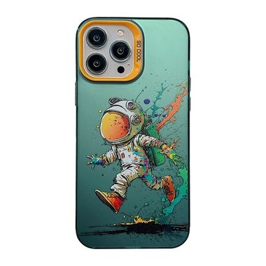 Sklenený kryt Cute Animal na iPhone 15 Pro - Running astronauts