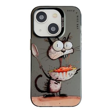 Sklenený kryt Oil Painting na iPhone 15 - Eating Rat