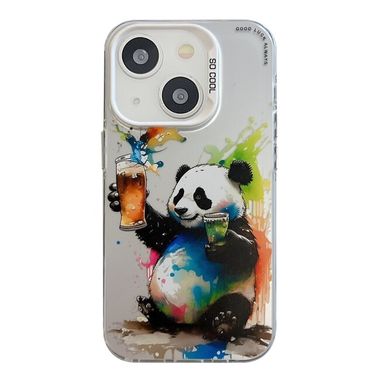 Sklenený kryt Oil Painting na iPhone 15 - Panda