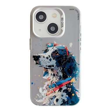 Sklenený kryt Oil Painting na iPhone 15 - Spotted Dog