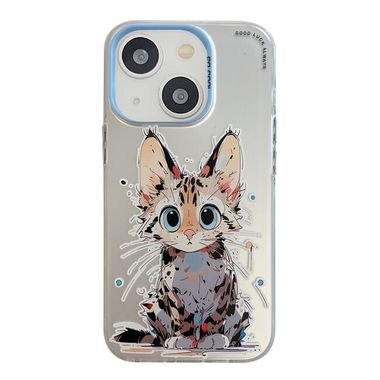 Sklenený kryt Oil Painting na iPhone 15 - Stupid Cat