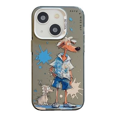 Sklenený kryt Oil Painting na iPhone 15 - Wolf